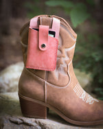 Load image into Gallery viewer, Leather Boot Wallet, Pink, Side
