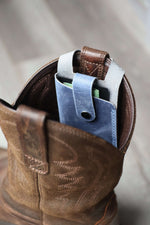 Load image into Gallery viewer, Leather Boot Wallet, Purple, In Boot
