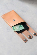 Load image into Gallery viewer, Leather Boot Wallet, Natural, Open
