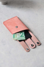 Load image into Gallery viewer, Leather Boot Wallet, Pink, Open
