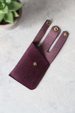 Load image into Gallery viewer, Leather Boot Wallet, Purple, Front
