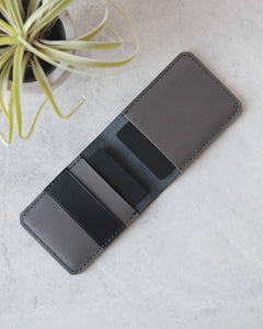 Cardholder, 4 Slots, Black and Gray, Top view