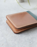 Load image into Gallery viewer, Cardholder, 4 Slots, Whiskey and Teal, Detail view
