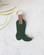 Load image into Gallery viewer, Cowboy boot keyring, Green, Front View
