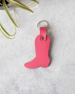 Load image into Gallery viewer, Cowboy boot keyring, Pink, Back View
