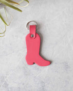 Load image into Gallery viewer, Cowboy boot keyring, Pink, Front View
