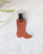 Load image into Gallery viewer, Cowboy boot keyring, Tan, Front View
