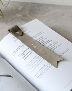 Leather Bookmark, Sage Green