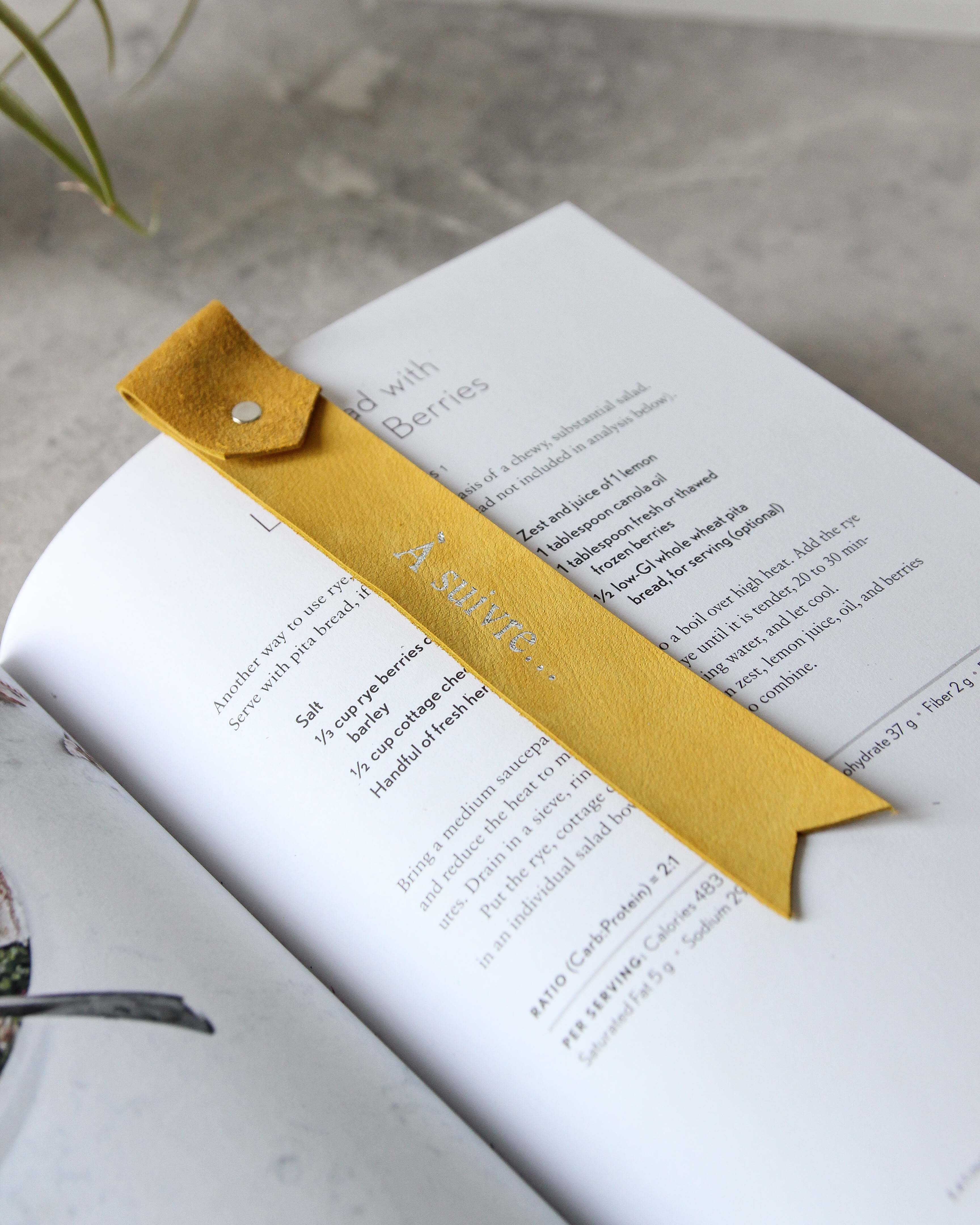 Leather Bookmark, Yellow