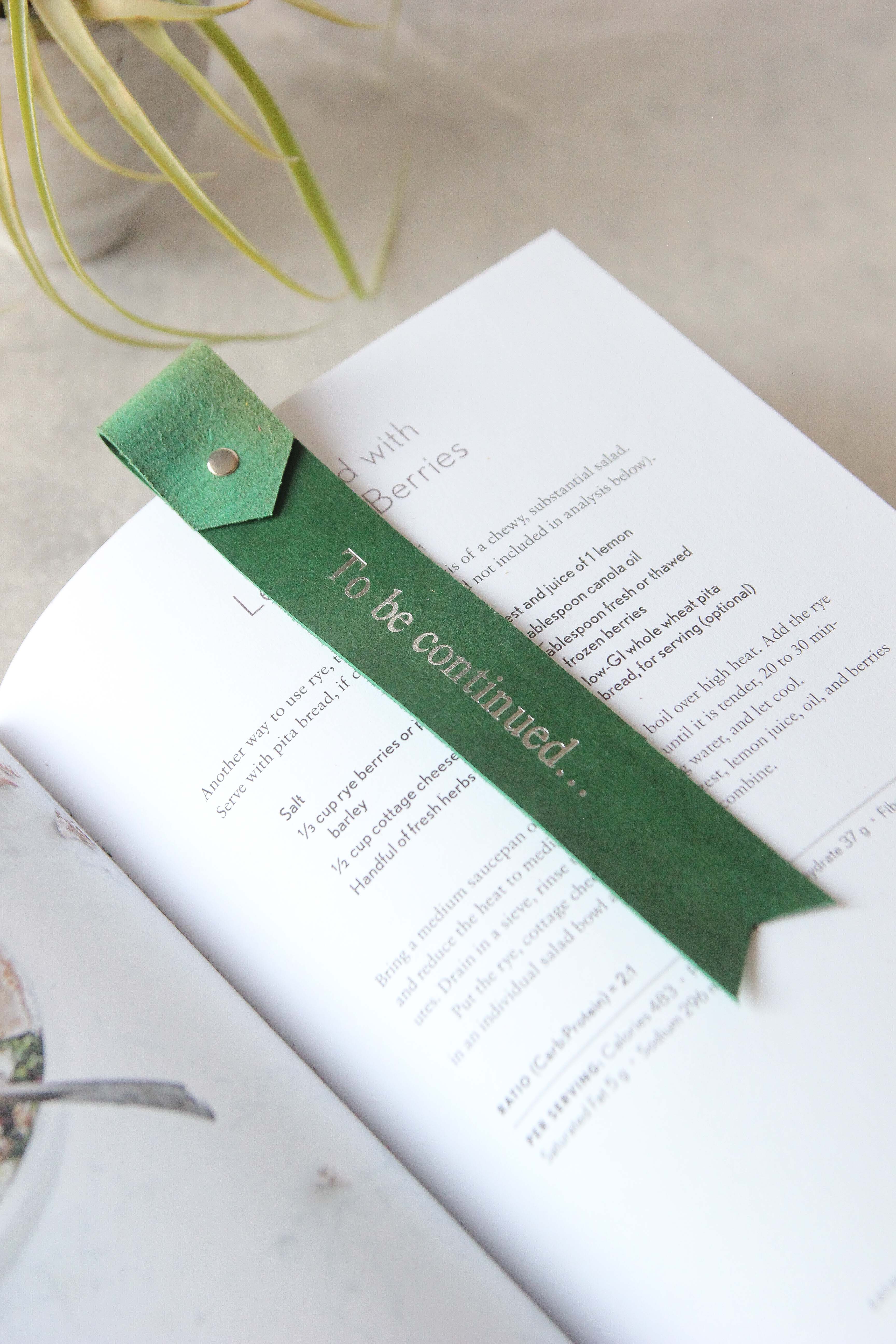 Leather Bookmarks, Green
