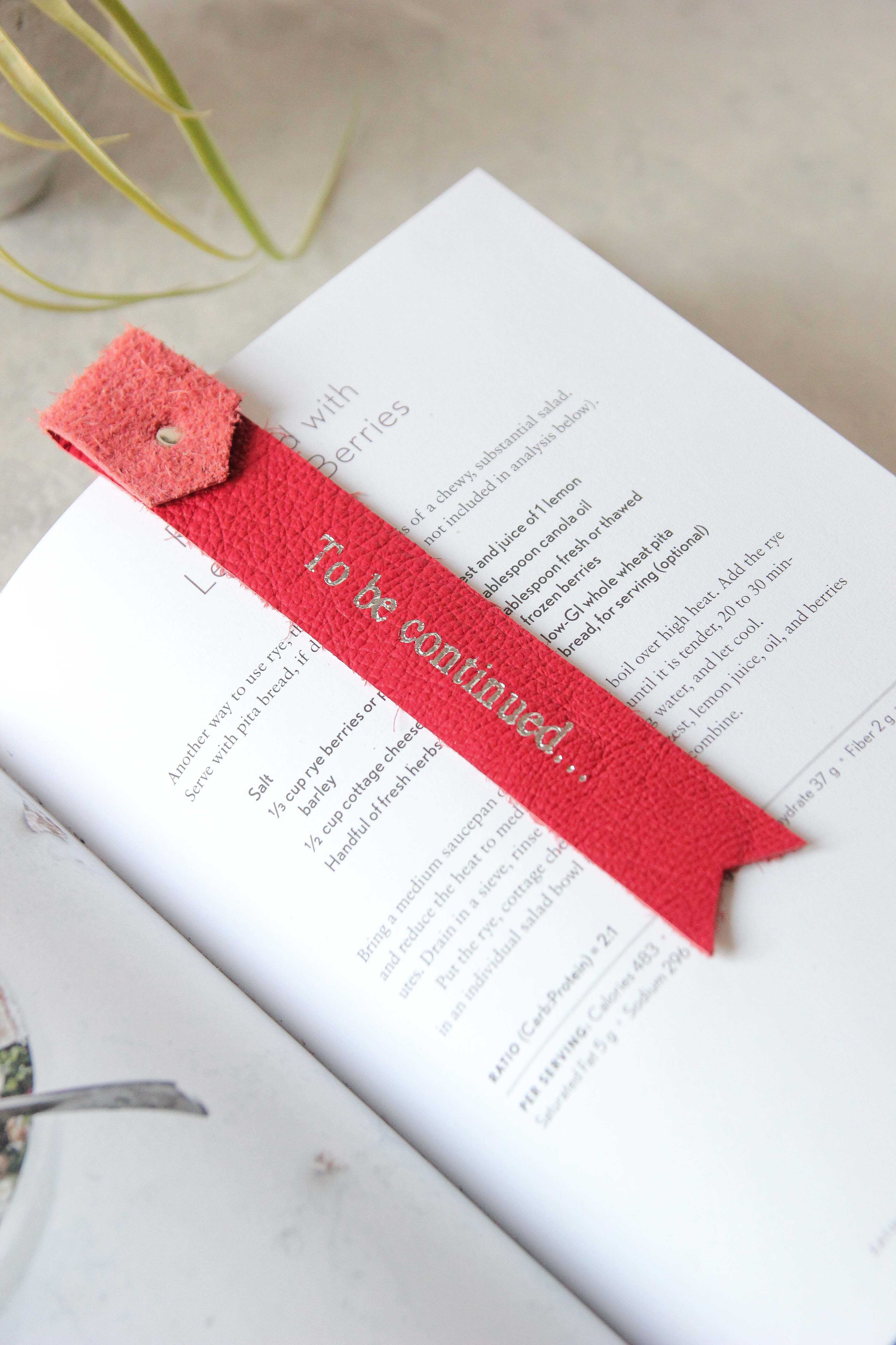 Leather Bookmarks, Red