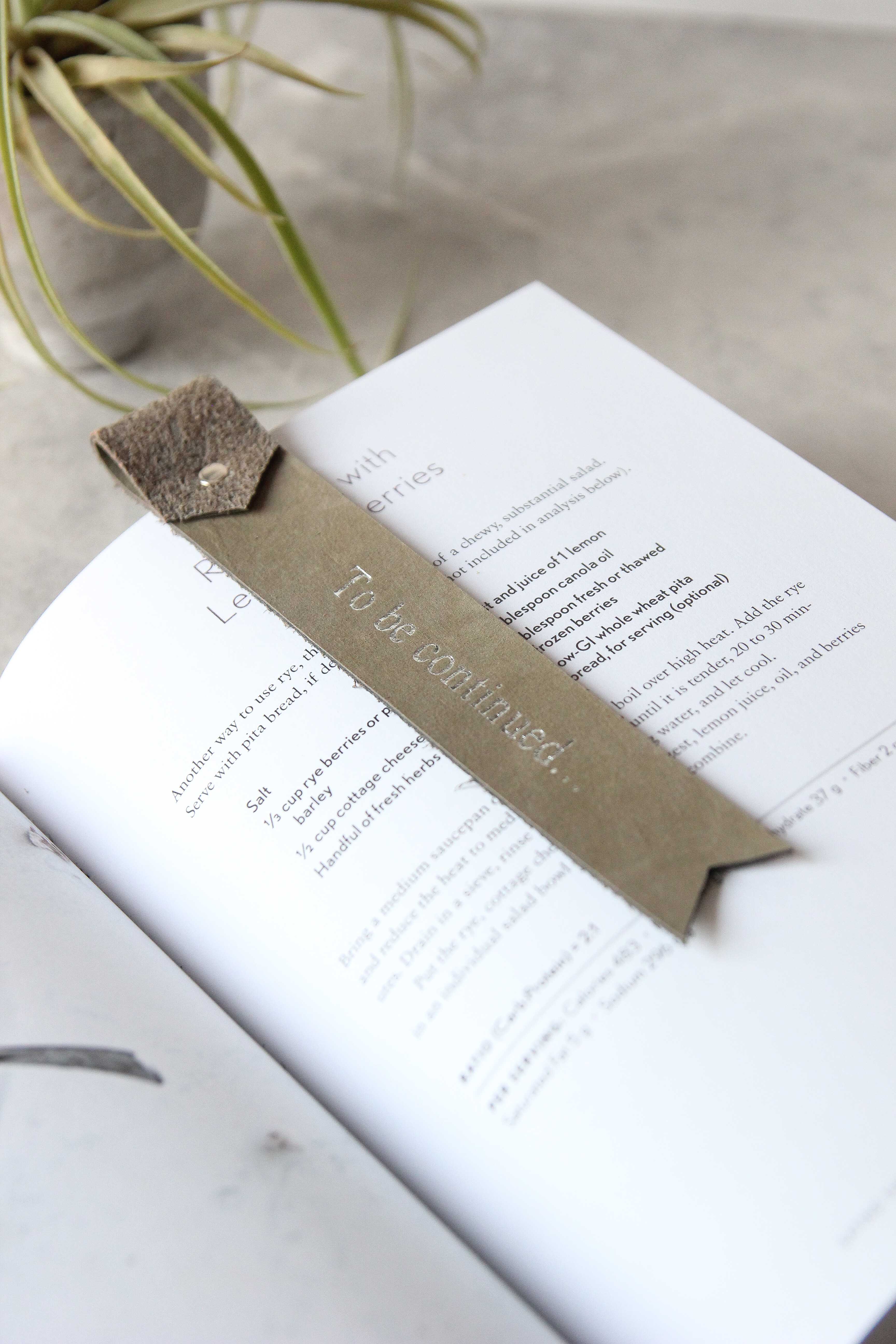Leather Bookmarks,Sage green