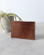 Load image into Gallery viewer, Leather Cardholder, 5 slots, Brown, Front view
