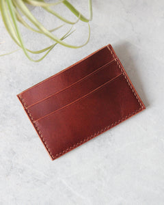 Leather Cardholder, 5 slots, Cognac, Top view