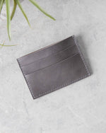 Charger l&#39;image dans la galerie, Leather Cardholder, 5 slots, Gray, Top view
