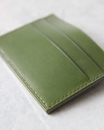 Load image into Gallery viewer, Leather Cardholder, 5 slots, Green, Detail view

