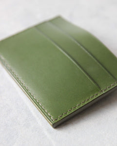 Leather Cardholder, 5 slots, Green, Detail view