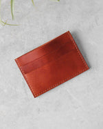 Charger l&#39;image dans la galerie, Leather Cardholder, 5 slots, Tan, Top view
