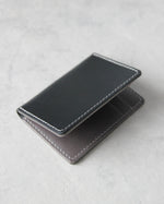 Load image into Gallery viewer, Leather Cardholder, 6 slots, Black and Gray, Outside
