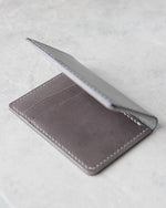 Load image into Gallery viewer, Leather Cardholder, 6 slots, Black and Gray, Side view
