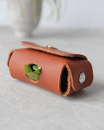 Charger l&#39;image dans la galerie, Leather Dog Poop Bag Dispenser, Tan, Bottom View
