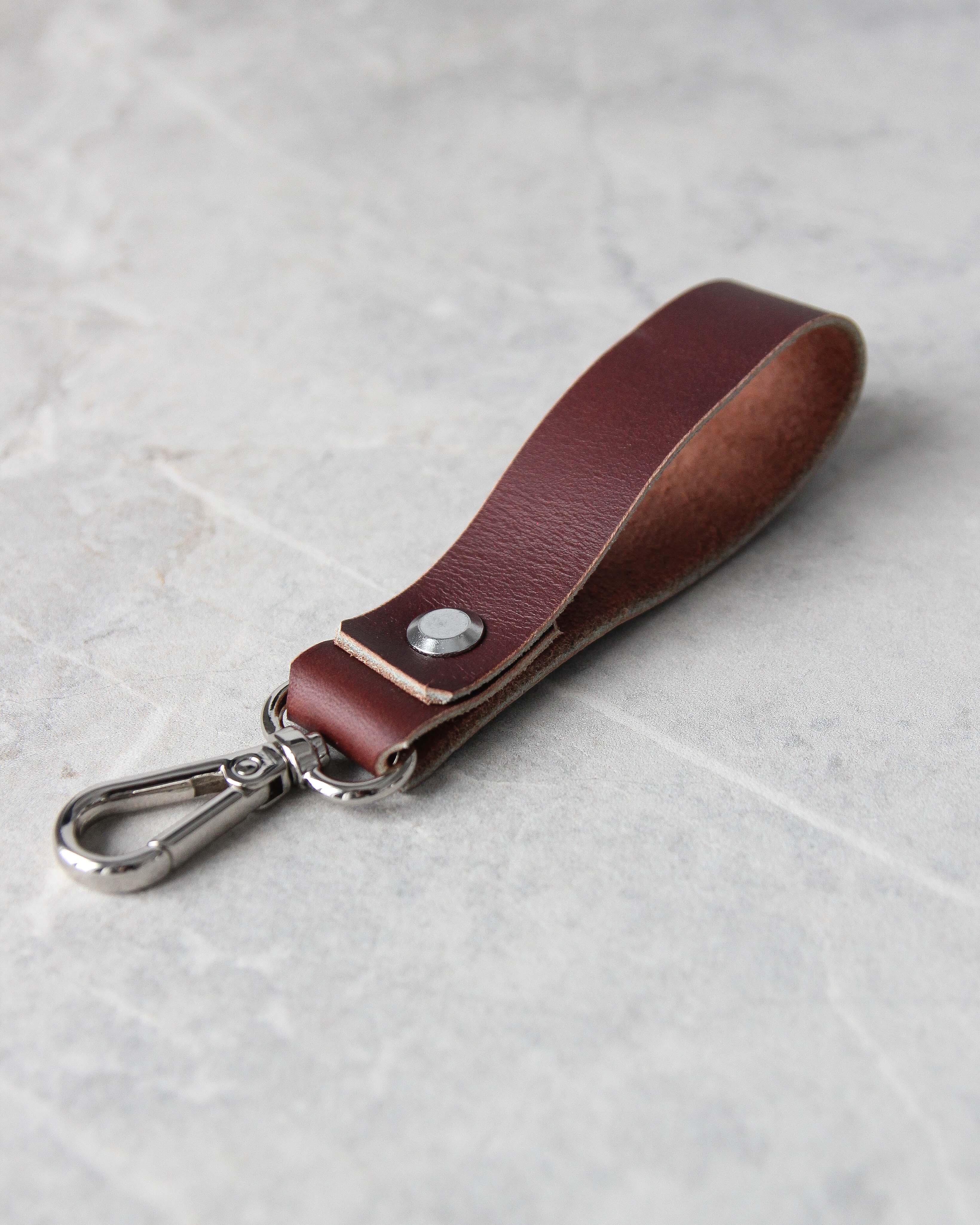 Leather Keyring Brown