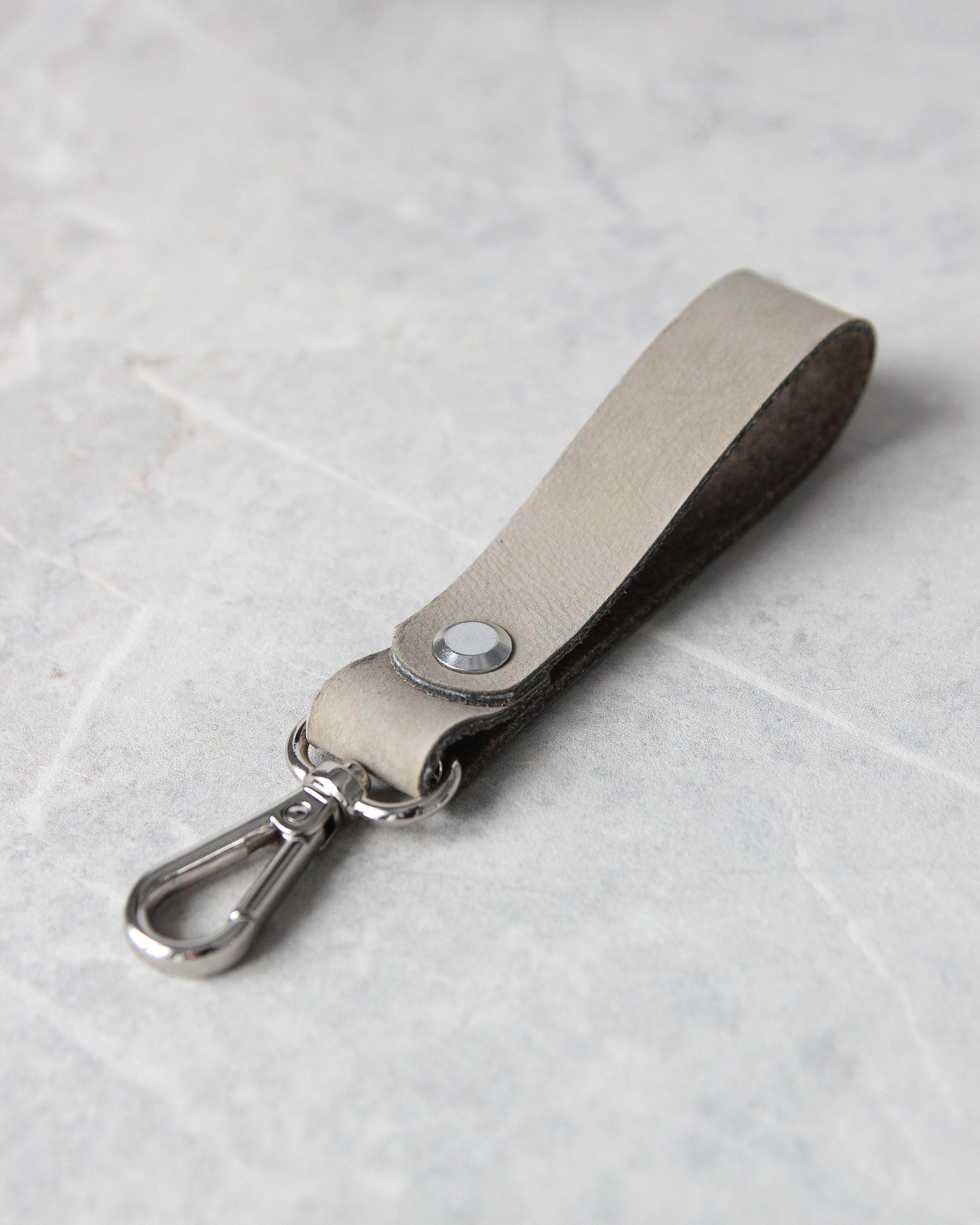 Leather Keyring, Sage Green