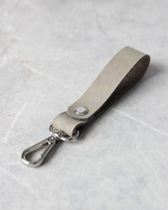 Leather Keyring, Sage Green, Silver Hardware
