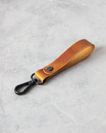 Load image into Gallery viewer, Leather Keyring, Yellow, Black Hardware
