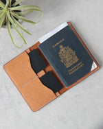 Charger l'image dans la galerie, Leather Passport Cover, Beige, Top view
