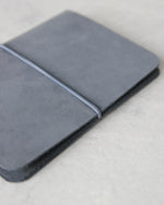 Charger l&#39;image dans la galerie, Leather Passport Cover, Blue-Gray, Detail View
