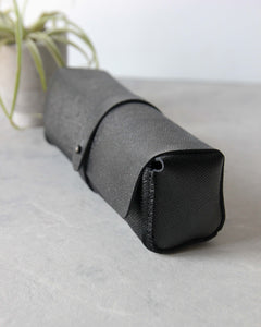 Leather Pencil Case, Black, Side View