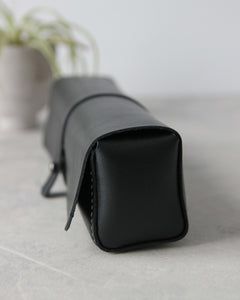 Leather Pencil Case, Black, Side View