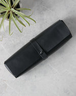 Load image into Gallery viewer, Leather Pencil Case, Black, Top View
