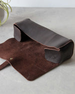 Load image into Gallery viewer, Leather Pencil Case, Brown, Open View
