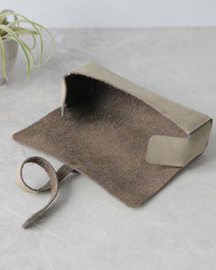 Leather Pencil Case, Sage Green, Open View