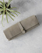 Load image into Gallery viewer, Leather Pencil Case, Sage Green, Top View
