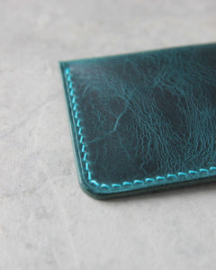 Leather Simple Cardholder, Blue, Detail view