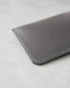 Leather Simple Cardholder, Gray, Detail view