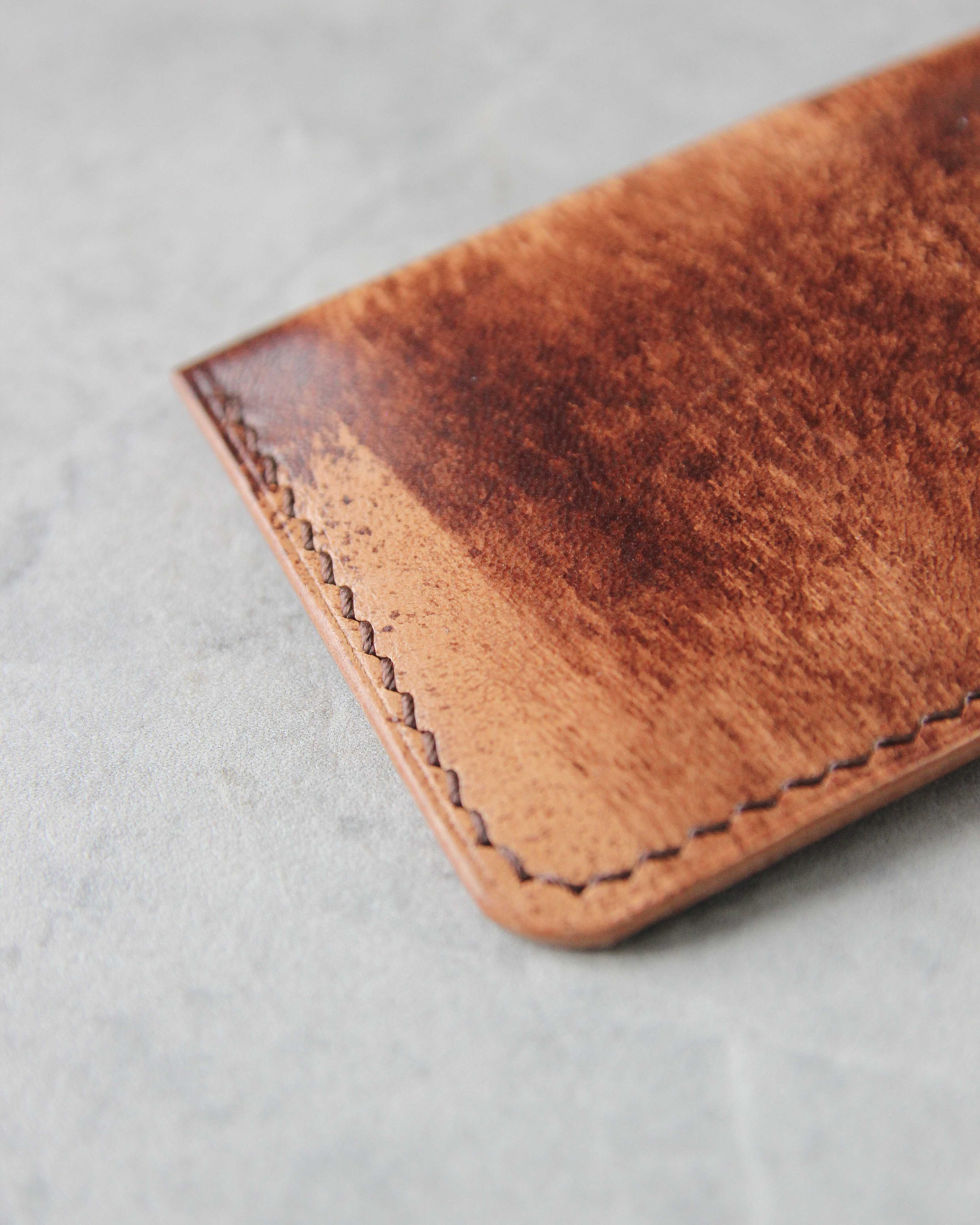 Leather Simple Cardholder, Marbled, Detail view