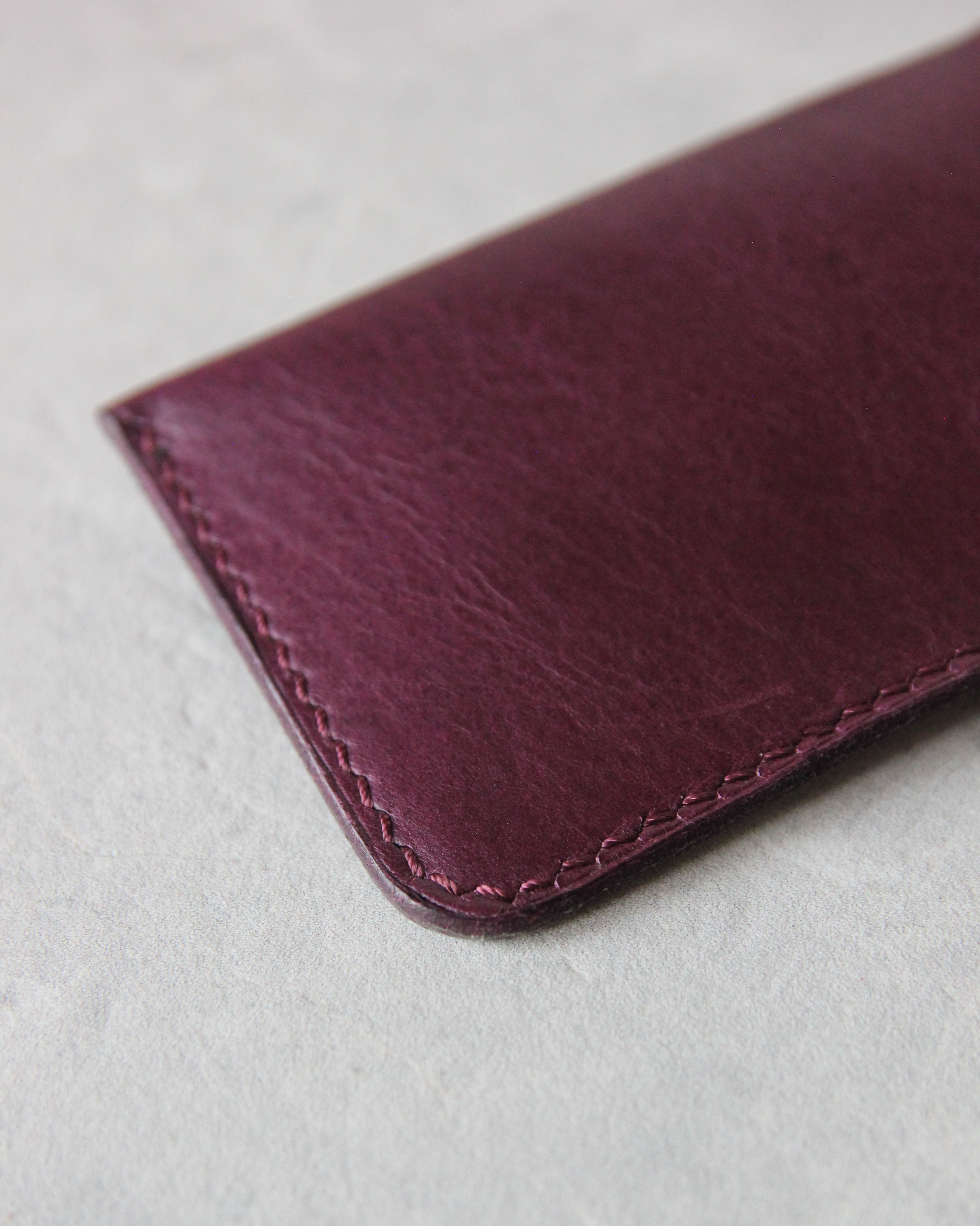 Leather Simple Cardholder, Purple2, Detail view
