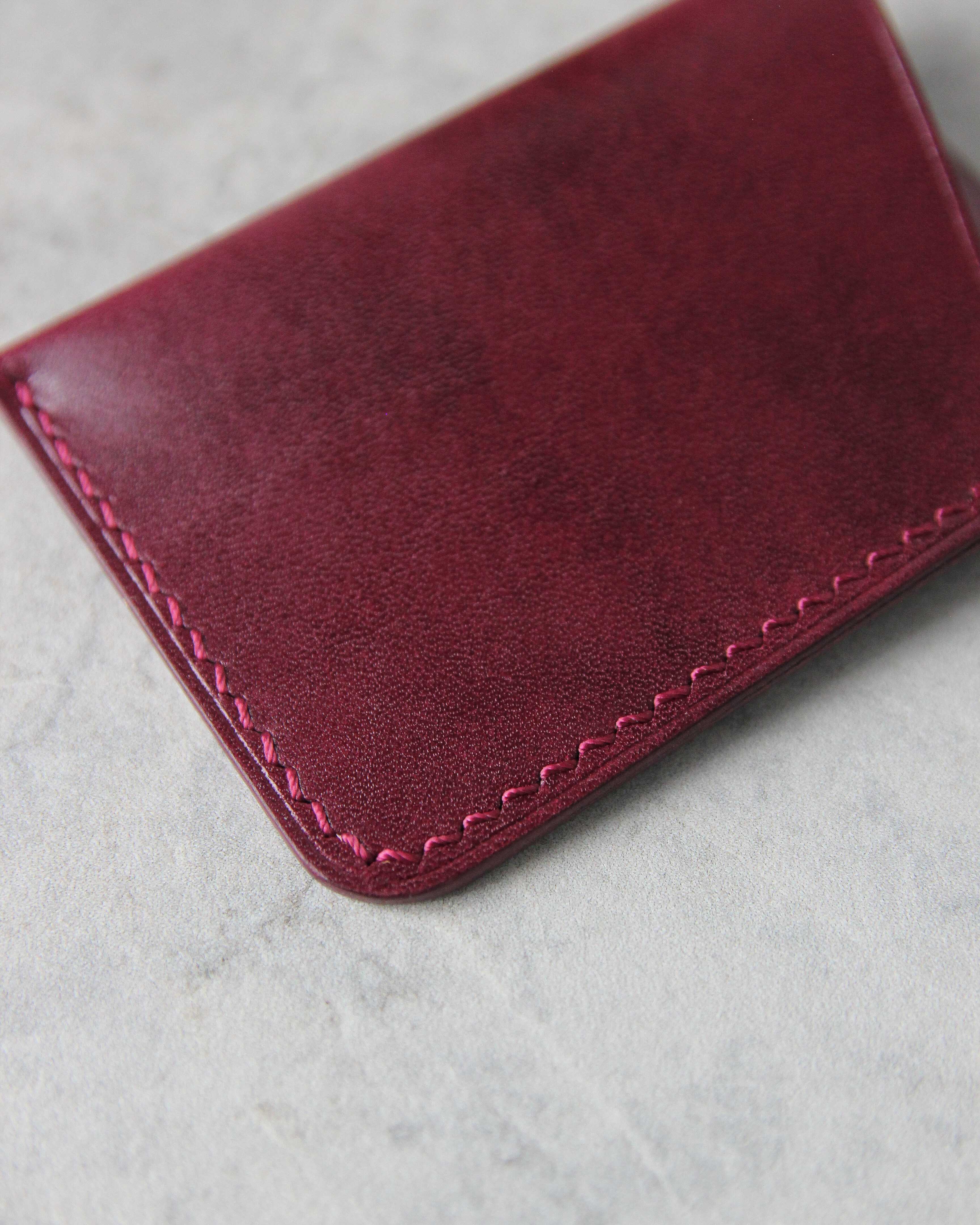 Leather Simple Cardholder, Purple, Detail view