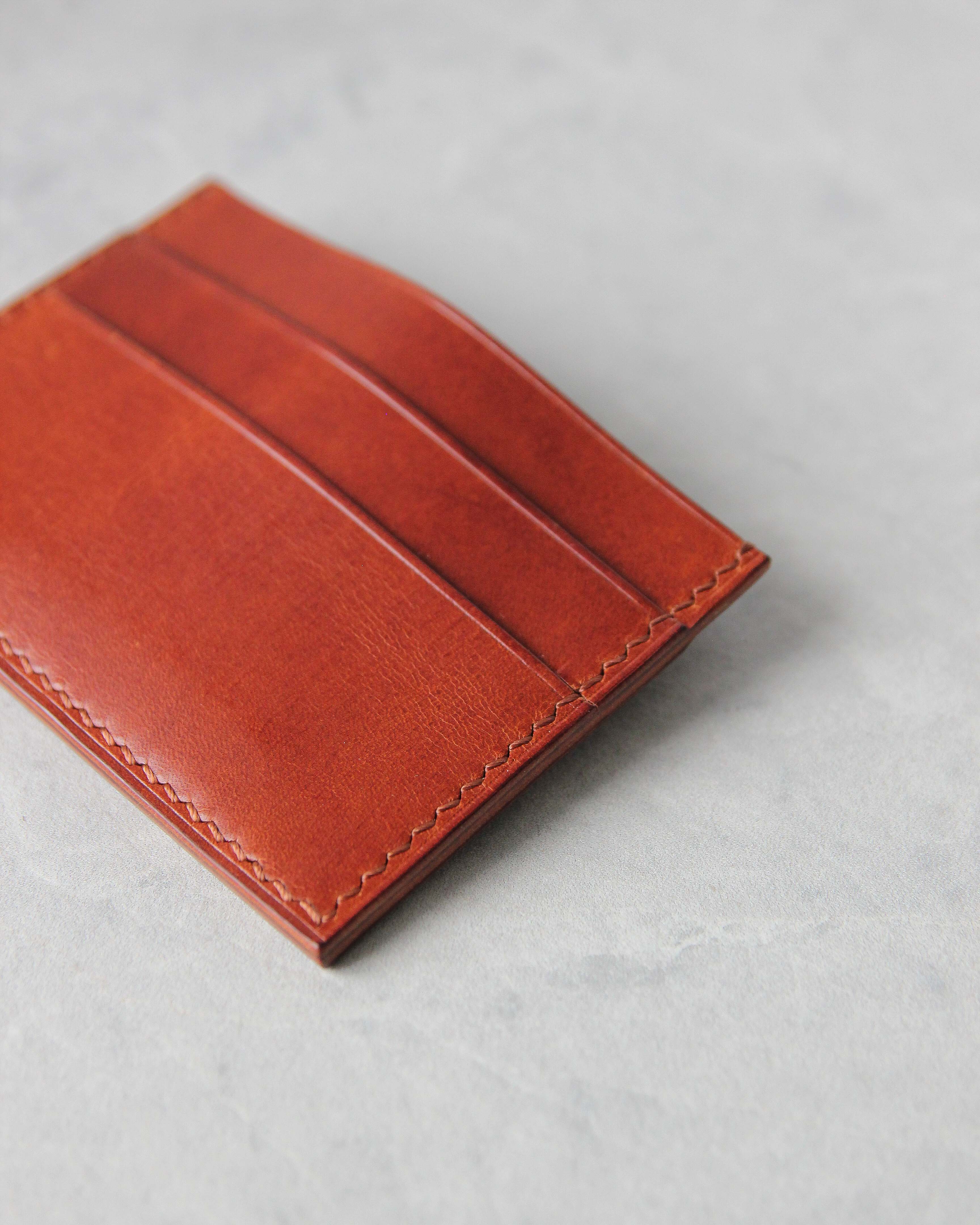 Leather Slim Cardholder, Tan, Detail view