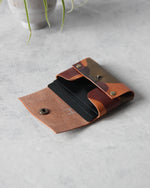 Load image into Gallery viewer, Leather Snap Wallet, Camo, Side view
