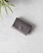 Load image into Gallery viewer, Leather Snap Wallet, Gray, Top view
