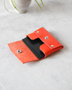 Load image into Gallery viewer, Leather Snap Wallet, Orange, Side view
