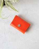 Load image into Gallery viewer, Leather Snap Wallet, Orange, Top view
