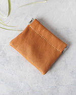 Load image into Gallery viewer, Leather Squeeze Coin Pouch, Caramel, Top view
