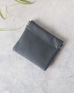 Load image into Gallery viewer, Leather Squeeze Coin Pouch, Gray, Top view
