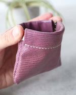 Load image into Gallery viewer, Leather Squeeze Coin Pouch, Orchid, Side view
